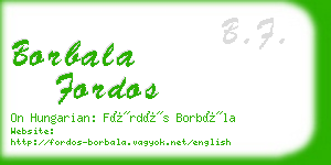 borbala fordos business card